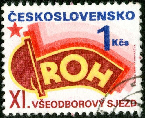 Timbre Oblitéré Ceskoslovensko , Roh, Xi. Vseodborovy Sjezd, 1 Kcs