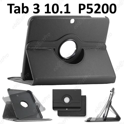 ebestStar ® Housse Coque Etui PU cuir rotatif support rotation 360° + Film + Stylet pour Samsung Galaxy Tab 3 10.1 GT-P5210 / 10 pouces P5200 P5220, Couleur Noir