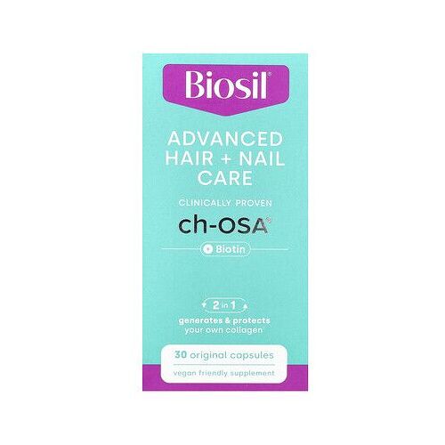 Biosil, Soin Avancé Pour Cheveux + Ongles + Biotine, 30 Capsules Originales 