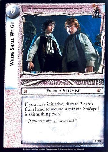 Carte Le Seigneur Des Anneaux : The Return Of The King - Where Shall We Go 7 U 78