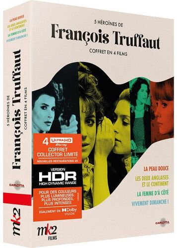 5 Héroïnes De François Truffaut - Rétrospective En 4 Films : La Peau Douce + Les Deux Anglaises Et Le Continent, La Femme D'à Côté + Vivement Dimanche ! - 4k Ultra Hd - Édition Limitée
