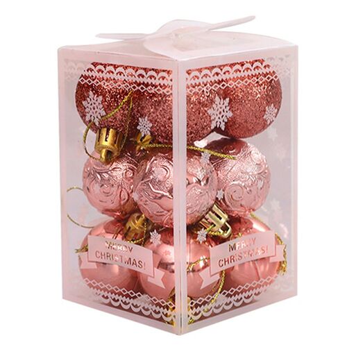 Boules de décoration d'arbre de noël, 12 pièces/boîte de boules suspendues légères de 4cm pour décoration de fête, de nouvel an