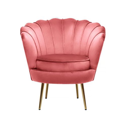 Fauteuil Velours "Floria" - 70 X 73 X 76 Cm - Rose