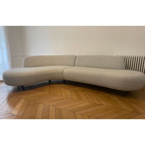 Canapé d'angle bouclette chiné gris AMPM design Emmanuel Gallina