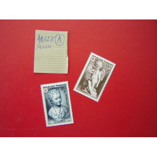 Ad 323 A // Lot De 2 Timbres France Neufs 1950 * N°876 & 877 Croix Rouge