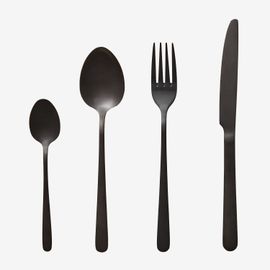 Couverts En Acier Inoxydable De 16 Pièces Sornia Noir