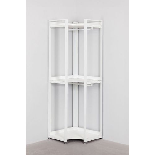 Armoire D'angle Ouverte En Acier Et Bois Ariaster Blanc