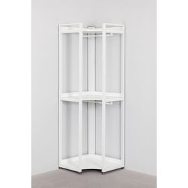 Armoire D'angle Ouverte En Acier Et Bois Ariaster Blanc