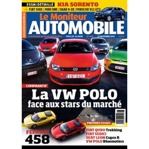 Le Moniteur Automobile N°1459 - Kia Sorento 2.2 Crdi - Mini One D - Saab 9-3x 2.0t - Porsche 911 Gt3 - Fiat 500c 1.3 Mjet