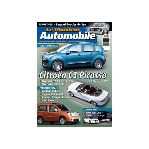 Le Moniteur Automobile N°1441 - Citroën C3 Picasso 1.6 Hdi 92 & 110 - Hyundai I20 1.4i & 1.4 Crdi - Mercedes C250 Cdi