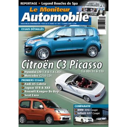 Le Moniteur Automobile N°1441 - Citroën C3 Picasso 1.6 Hdi 92 & 110 - Hyundai I20 1.4i & 1.4 Crdi - Mercedes C250 Cdi