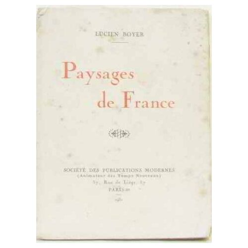 Paysages De France   de lucien boyer   Format Broché (Livre)