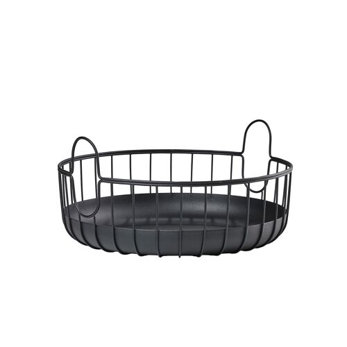 Panier en acier laqué noir