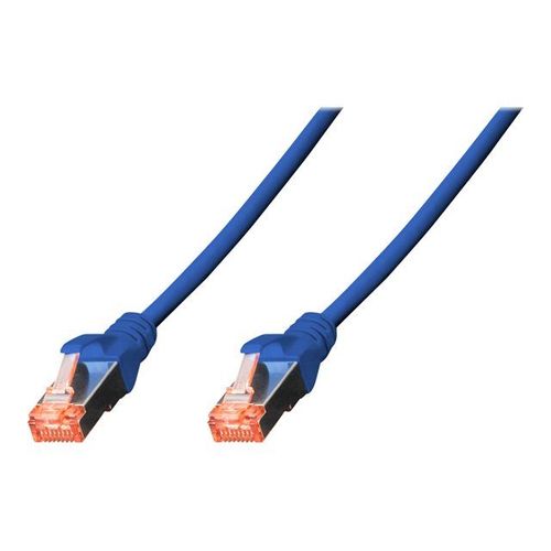 DIGITUS Professional - Cordon de raccordement - RJ-45 (M) pour RJ-45 (M) - 2 m - SFTP - CAT 6 - démarré, sans halogène, sans crochet - bleu