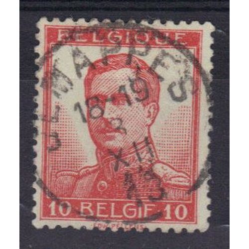 Belgique 1915 : Roi Albert 1er - Timbre 10 C. Rouge Oblitéré