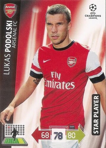 Carte Panini Foot Adrenalyn Champions League 2012 / 2013 Lukas Podolski Star Player