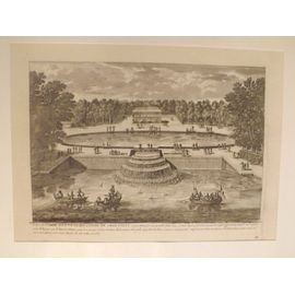 Perelle - "La Cascade À La Tête Du Canal De Chantilly" - Eau Forte Originale - Milieu Du Xviie Siècle