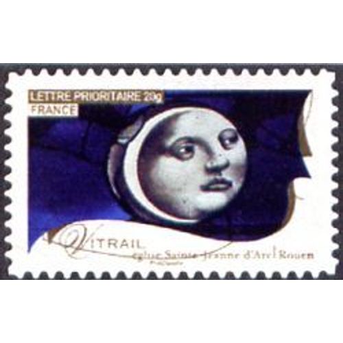 Timbre France 2009 Adhésif Oblitéré - Métiers D'art Vitrail Église Sainte Jeanne D'arc Rouen. - Lettre 20 G  Yt255