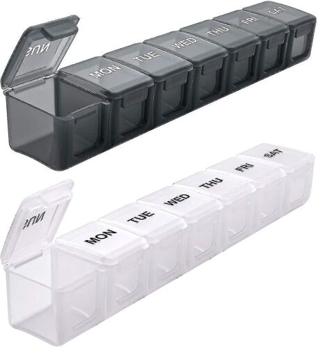 Extra Large Weekly Pill Organizer 2 Pcs, Sukuos Xl Daily Pill Cases 