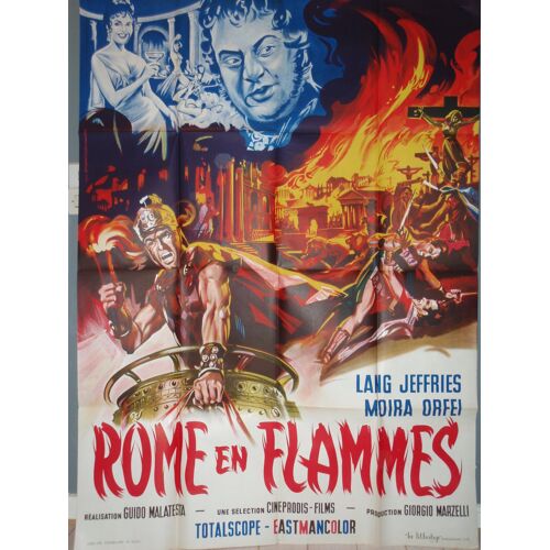 Rome En Flammes - 1971 - Affiche Originale Pliee 120 X 160 - Peplum