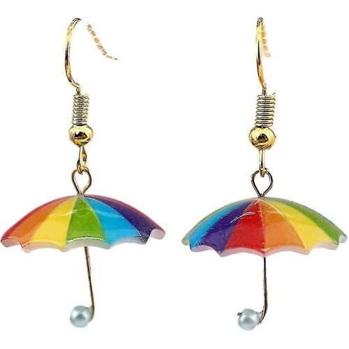 2 Pack Women'S Earrings Fancy Women'S Earrings Bulk Women'S Earrings Rainbow Umbrella Earrings/Bl