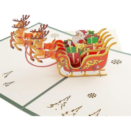 3d Pop Up Carte De Noël Joyeux Carte De Noël Carte 3d Cartes De Noël Avec Enveloppes Cartes-Cadeaux Faites À La Main Carte Pop Up De Renne Cartes De V?Ux 13 X 15.5