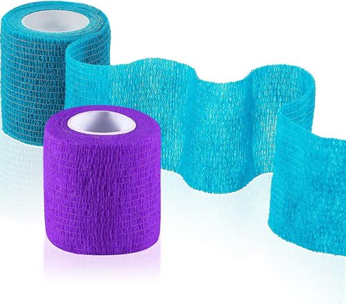 2 Pieces Pet Vet Wrap Self Adherent Bandage Stretch Cohesive Tape Pet Elastic Bandaging Wraps For Wrists Ankle Sprains Swelling Puppy Dog Pet Cohesive 