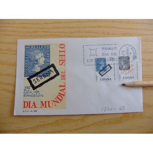 C 8 Espagne 1968 / Journée Mondiale Du Timbre Fdc / Edifil 1869 / 1870 Yvert 1521 / 1523
