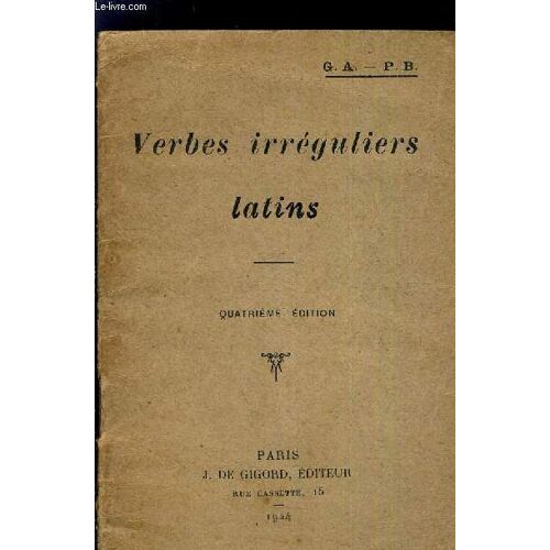 Verbes Irreguliers Latins.