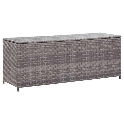 Vidaxl Boîte De Rangement De Jardin Gris 150x50x60 Cm Résine Tressée