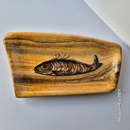 Grand Plat À Poisson En Faience De R. Delarue, Desvres