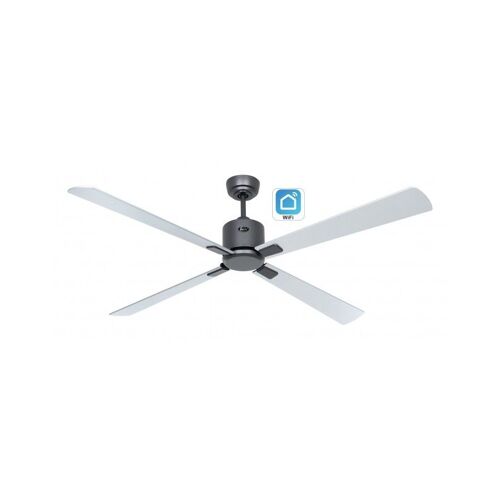 CasaFan ECO NEO III ventilateur de plafond avec WiFi 152cm 952337W moteur gris basalte / pales réversibles argent et wengé