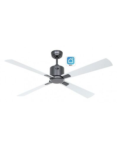 Ventilateur de plafond CasaFan ECO NEO III 132cm avec moteur WiFi 952232W gris basalte / pales réversibles blanches et gris clair