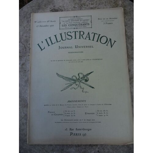 Illustration (L') N° 4060 Du 25/12/1920