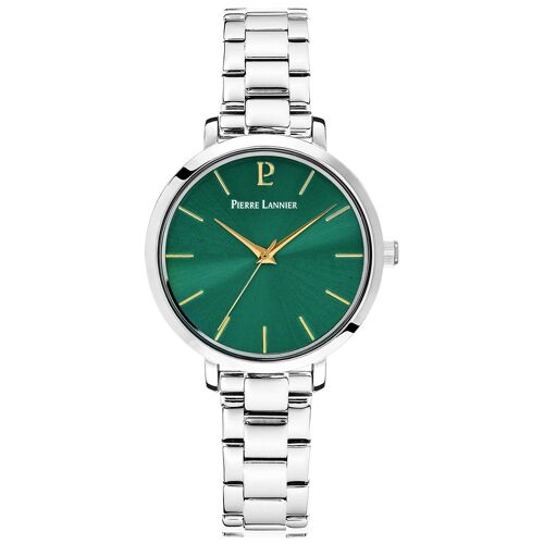 Montre Femme Chouquette Argenté Cadran Vert Bracelet Acier Argenté 12 Mm