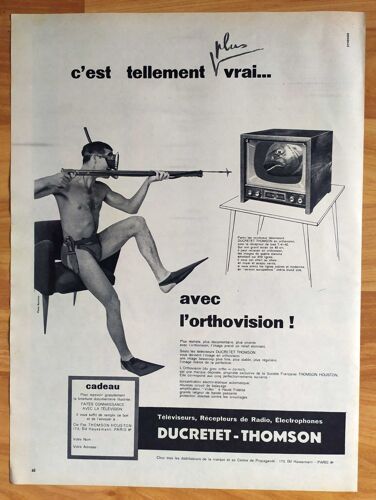 Publicité Papier - Téléviseur Ducretet-Thomson De 1957