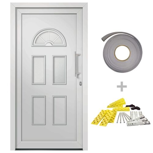 Porte d'entrée principale Blanc 110x210 cm