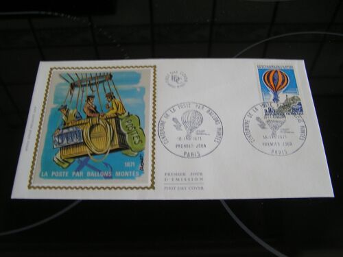 Enveloppe 1er Jour - Soie - La Poste Par Ballons Montés - 1871