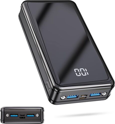 Pd22.5w Batterie Externe 24000mah Chargeur Portable Grande Capacité Rapide Avec 3 Ports Usb Sortie Et 3 Entrées Et Lampe De Poche,Power Bank Usb C Avec Affichage Numérique Led Pour Iphone Sa[X1181]
