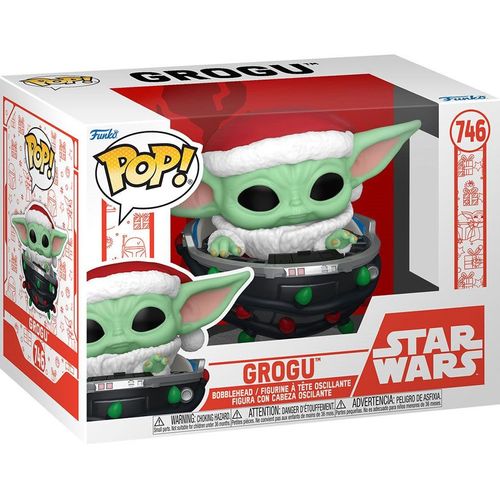 Figurine Funko Pop - Star Wars : Noël N°746 - Grogu Hover Pram (80010)