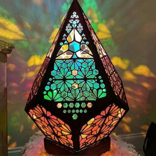 Bohemian Mosaic Starry Sky Projection Lamp Table Bedside Night Light