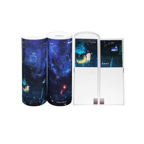 Boîte À Stylos Double Couche, Avec Calculatrice Miroir, Tableau Blanc, Essuie-Glace, Étui À Cosmétiques, Fournitures Scolaires, Nouvelle Collection