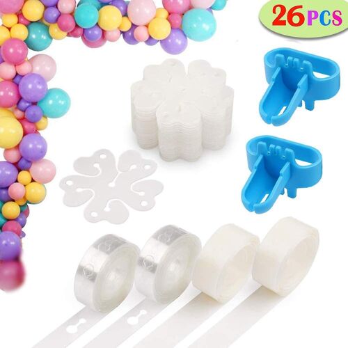 2 Rolls Balloon Arch Strip, 2 Rolls Balloon Decorative Glue Dots, 20 Flower Crday Gift