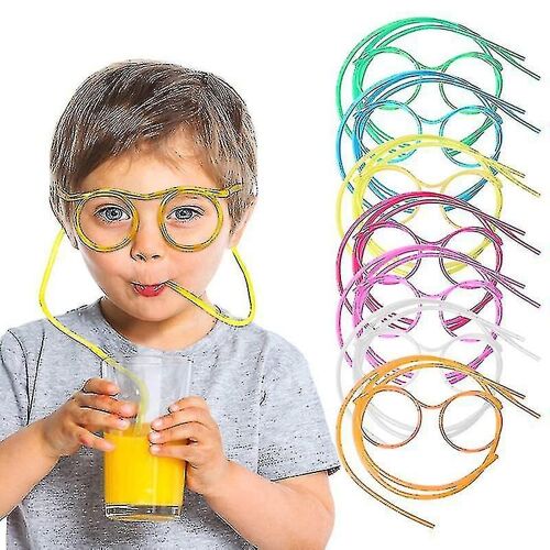 7pcs Creative Fun Lunettes Pailles Fou Art Bizarre Pailles Party Straws