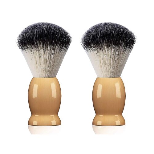 2 Pack Shaving Brush For Men With Hard Wood Handle, Luxury Professional Hair Salon Tool Gifts For Men, Perfect Fathers Day Gifts From Daughter, Wife O