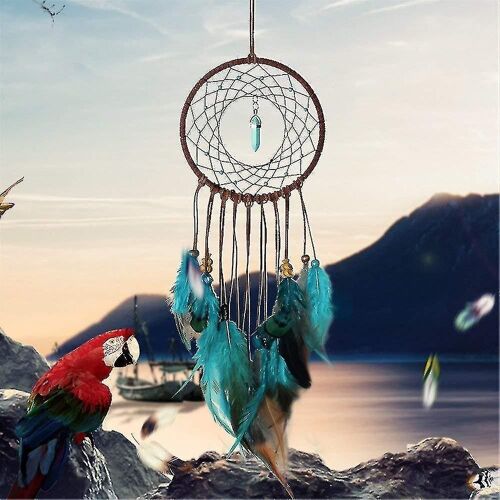 Turquoise Dream Catchers - Handmade Exquisite Feather Beaded Dreamcatcher For Kids/Cars/Bedroom