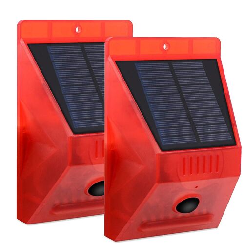 Solar Alarm Light, Sound Alarm Strobe Light Motion Sensor Security Alarm Flashing Warning, Ip65 Waterproof, Four Modes
