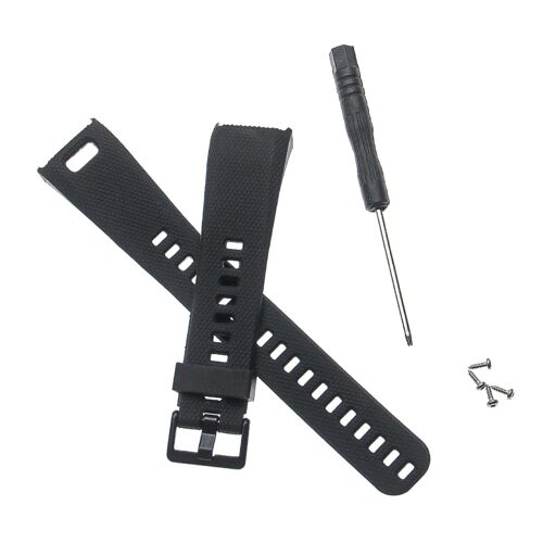 Vhbw Bracelet Compatible Avec Garmin Vivosmart Hr Montre Connectée - 12,7 + 8,8 Cm Tpu Noir