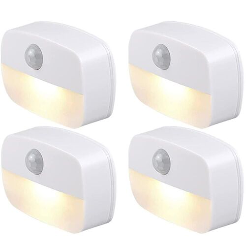 Led Night Light With Motion Sensor, Pack Of 4 Night Lights, Children'S Motion Light, Indoor Night Light, Stair Lighting, Auto On/Off Sensor Light For