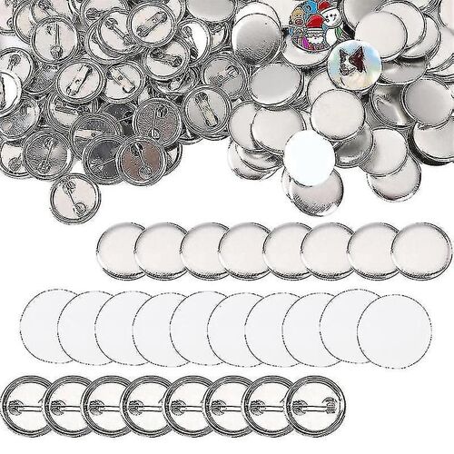 600 Pcs Button Making Supplies 25mm / 1inch Back Button Pin Making Kit Metal Badge Parts For Button M